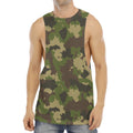 Classic Green Camouflage Print Men's Muscle Tank Top