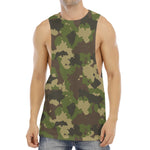 Classic Green Camouflage Print Men's Muscle Tank Top