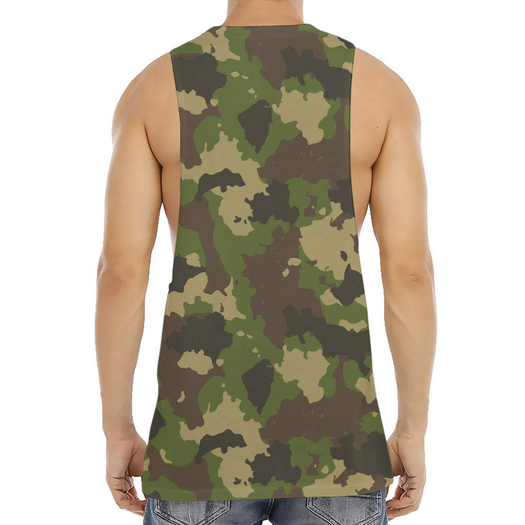 Classic Green Camouflage Print Men's Muscle Tank Top