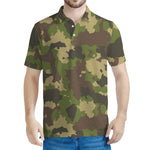 Classic Green Camouflage Print Men's Polo Shirt