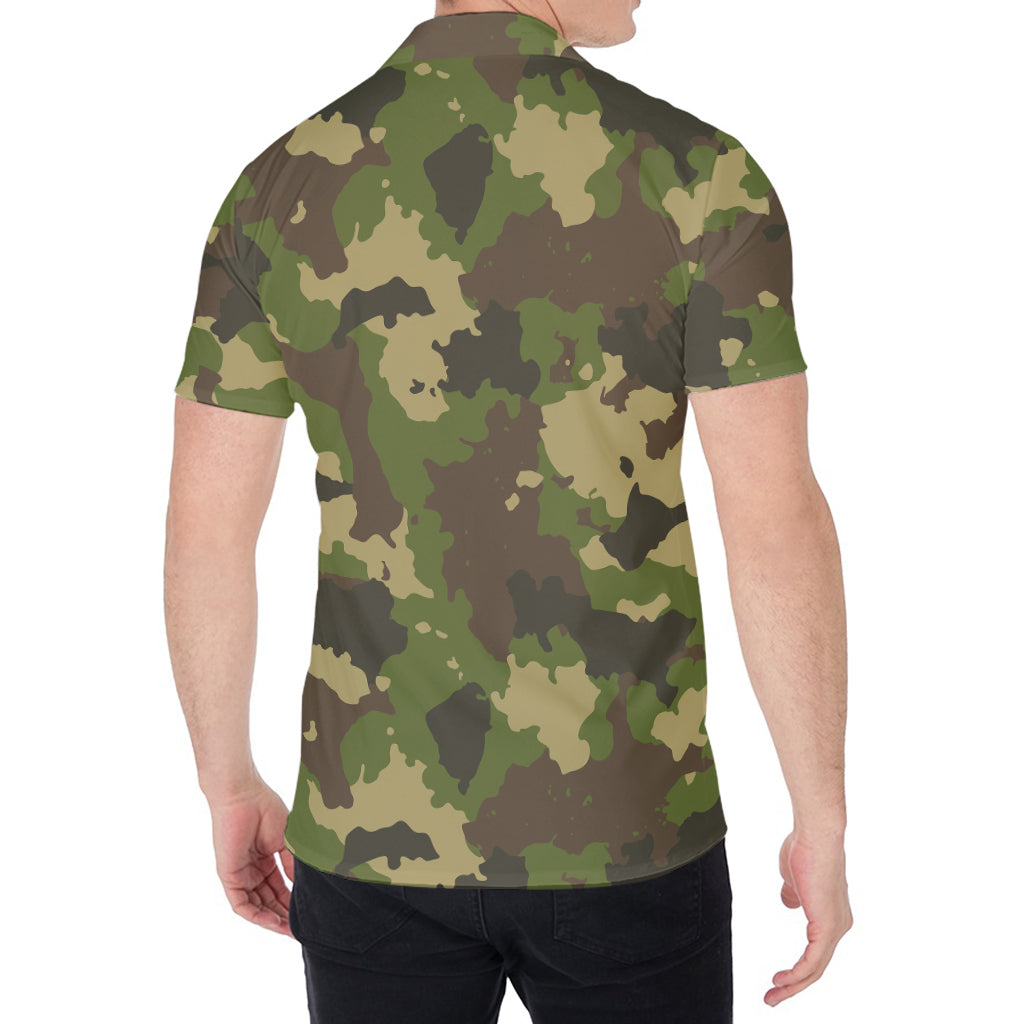 Classic Green Camouflage Print Men's Shirt