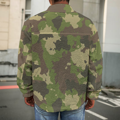 Classic Green Camouflage Print Men's Shirt Jacket