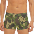 Classic Green Camouflage Print Men's Short Boxer Briefs