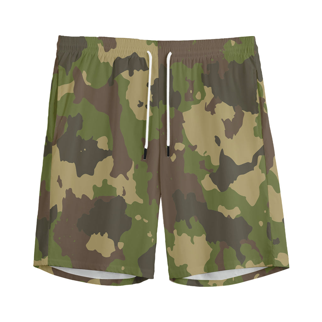 Classic Green Camouflage Print Men's Sports Shorts