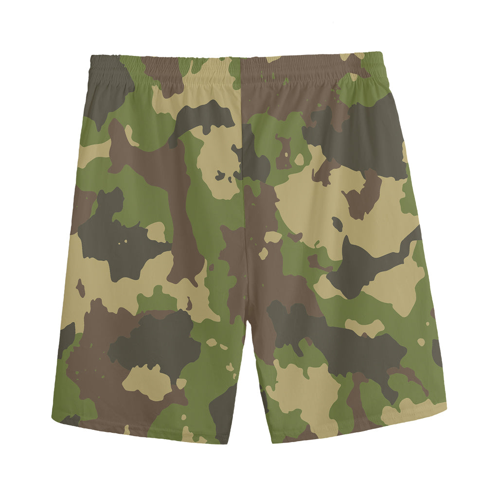 Classic Green Camouflage Print Men's Sports Shorts