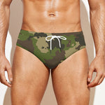 Classic Green Camouflage Print Men's Swim Briefs