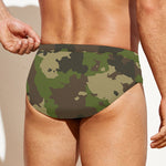 Classic Green Camouflage Print Men's Swim Briefs