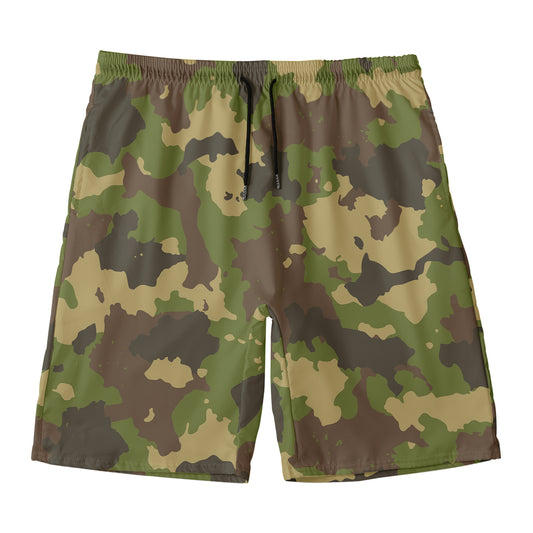 Classic Green Camouflage Print Men's Swim Trunks