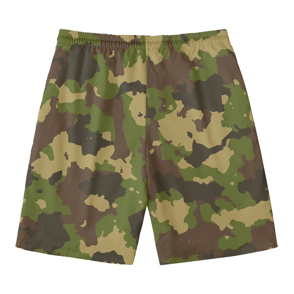 Classic Green Camouflage Print Men's Swim Trunks