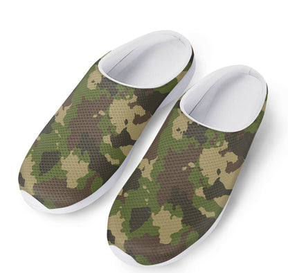 Classic Green Camouflage Print Mesh Casual Shoes