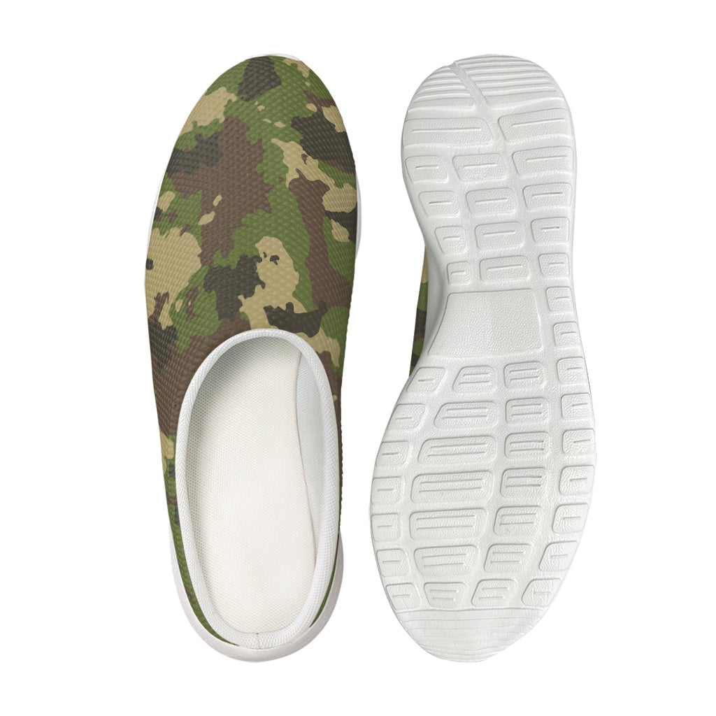 Classic Green Camouflage Print Mesh Casual Shoes