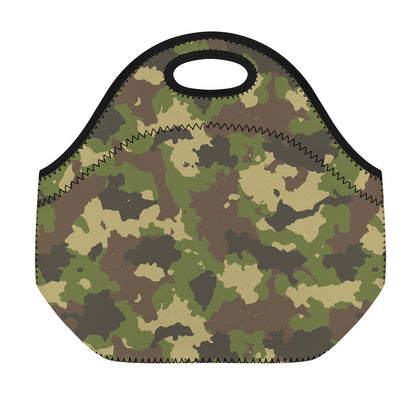 Classic Green Camouflage Print Neoprene Lunch Bag