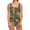 Classic Green Camouflage Print One Piece Swimsuit