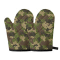 Classic Green Camouflage Print Oven Mitts