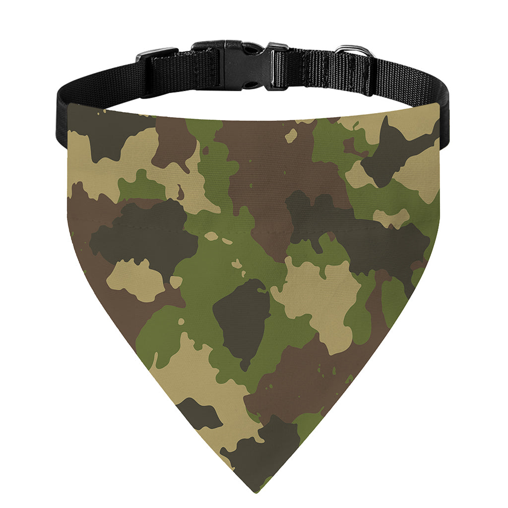 Classic Green Camouflage Print Over The Collar Dog Bandana