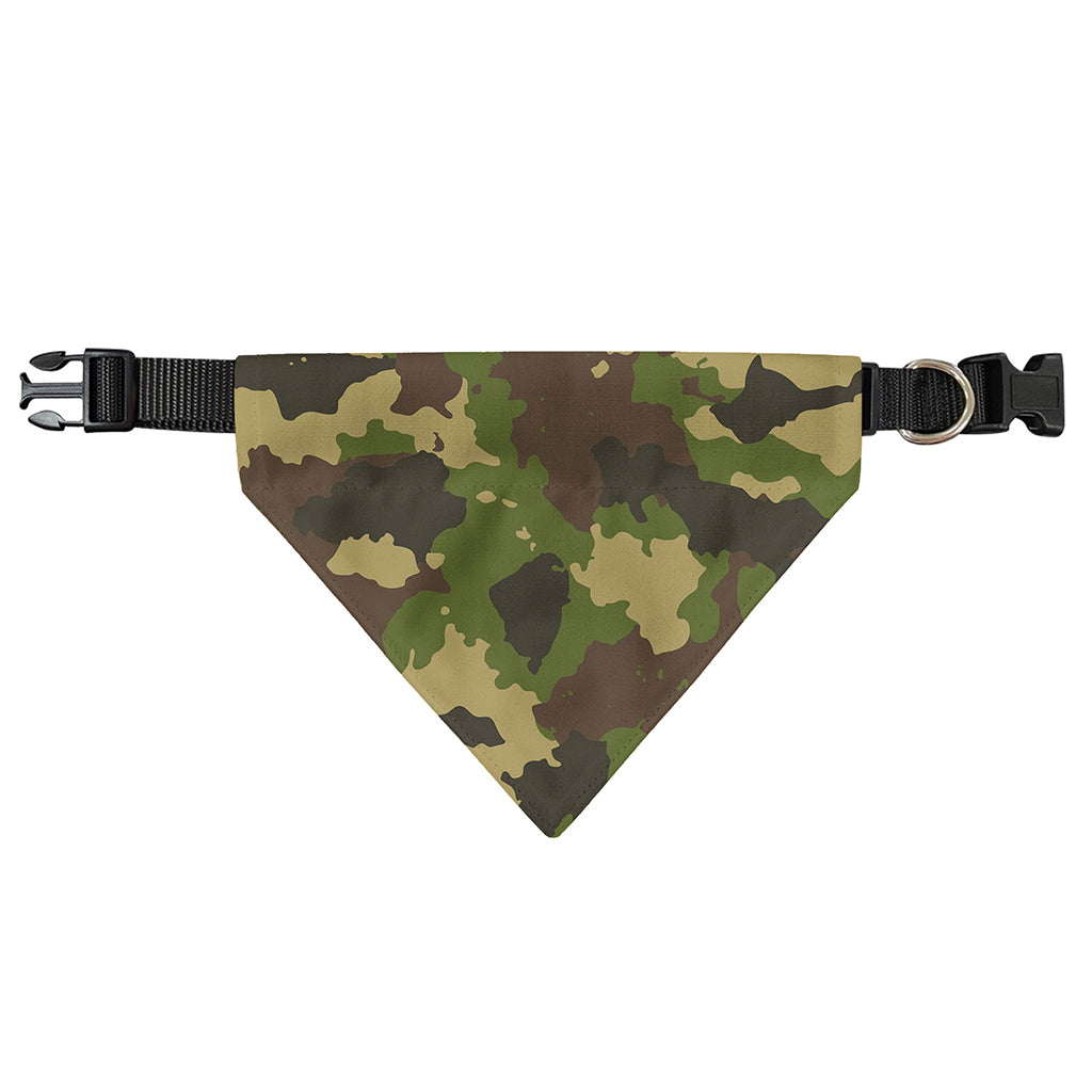 Classic Green Camouflage Print Over The Collar Dog Bandana
