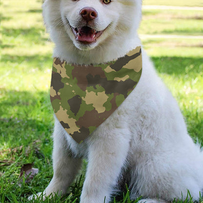 Classic Green Camouflage Print Over The Collar Dog Bandana