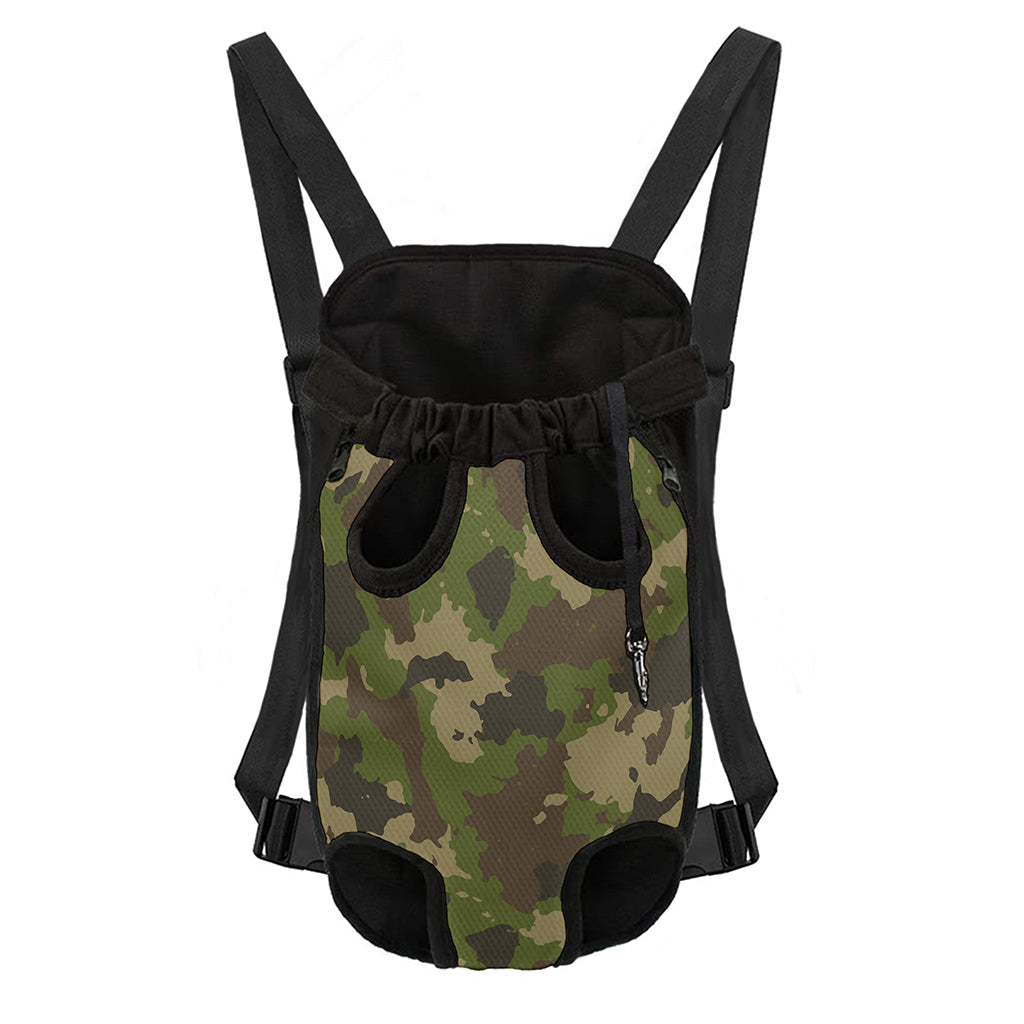 Classic Green Camouflage Print Pet Carrier Backpack