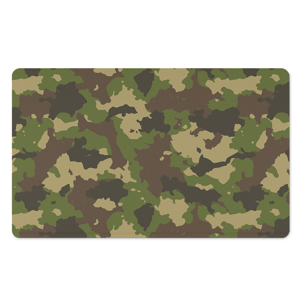 Classic Green Camouflage Print Polyester Doormat