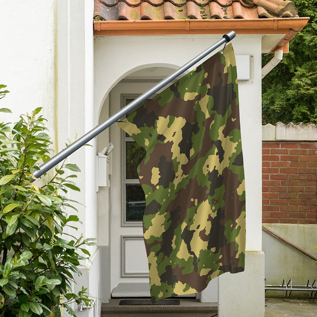 Classic Green Camouflage Print Polyester Flag