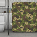 Classic Green Camouflage Print Polyester Shower Curtain