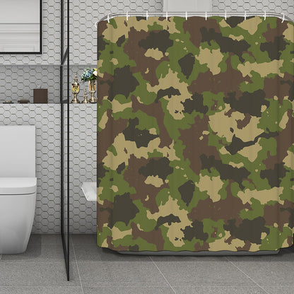 Classic Green Camouflage Print Polyester Shower Curtain