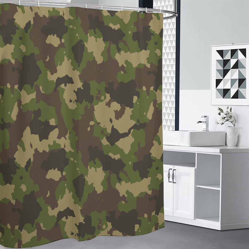 Classic Green Camouflage Print Premium Shower Curtain
