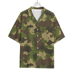 Classic Green Camouflage Print Rayon Hawaiian Shirt