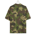 Classic Green Camouflage Print Rayon Hawaiian Shirt