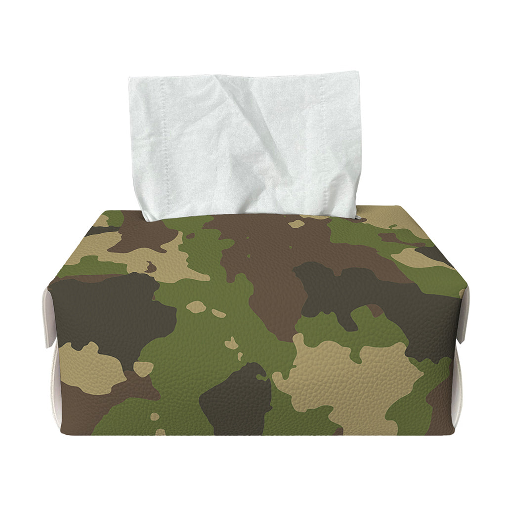 Classic Green Camouflage Print Rectangle Tissue Box Cover