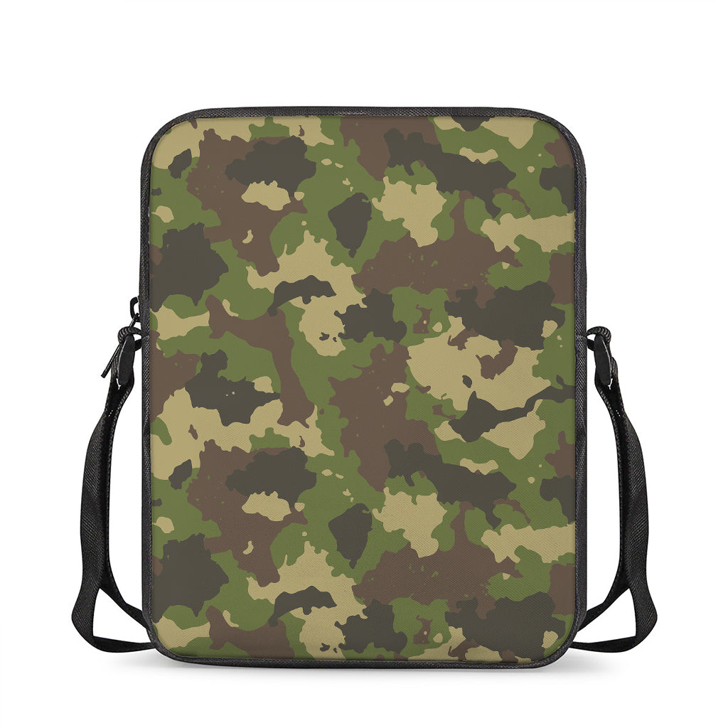 Classic Green Camouflage Print Rectangular Crossbody Bag