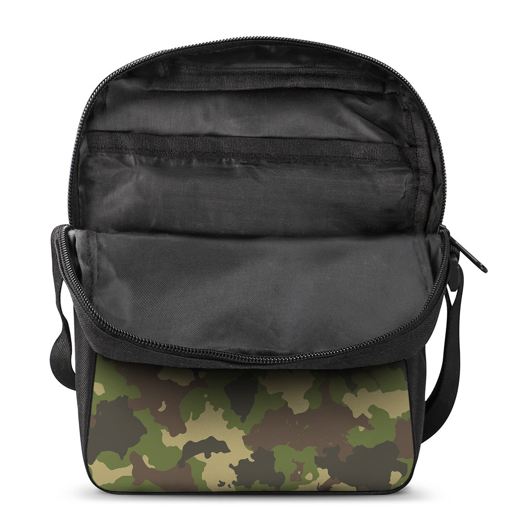 Classic Green Camouflage Print Rectangular Crossbody Bag
