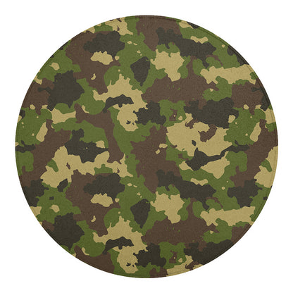 Classic Green Camouflage Print Round Blanket