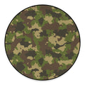 Classic Green Camouflage Print Round Floor Mat