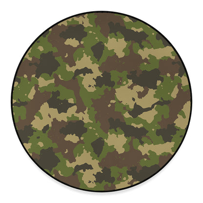 Classic Green Camouflage Print Round Floor Mat