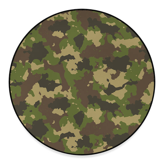 Classic Green Camouflage Print Round Floor Mat
