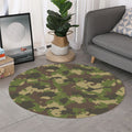Classic Green Camouflage Print Round Rug