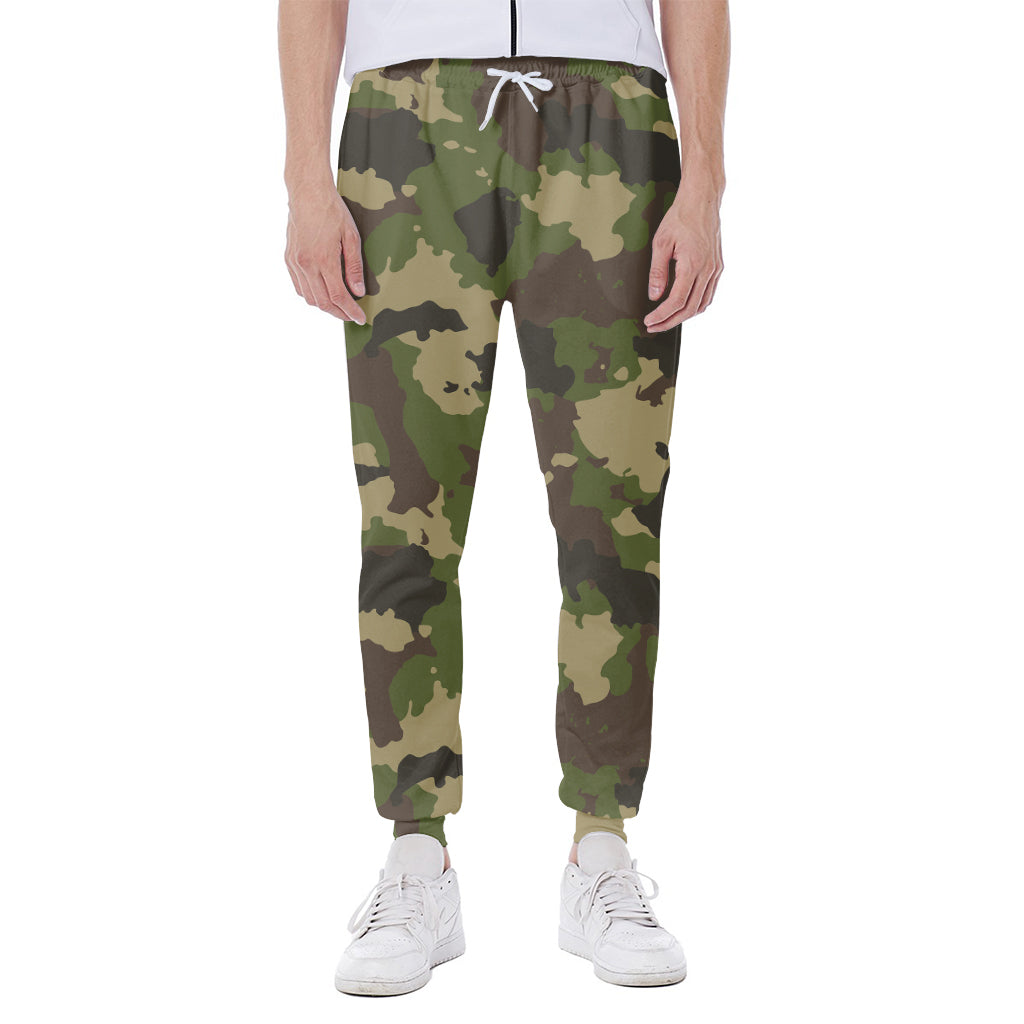 Classic Green Camouflage Print Scuba Joggers