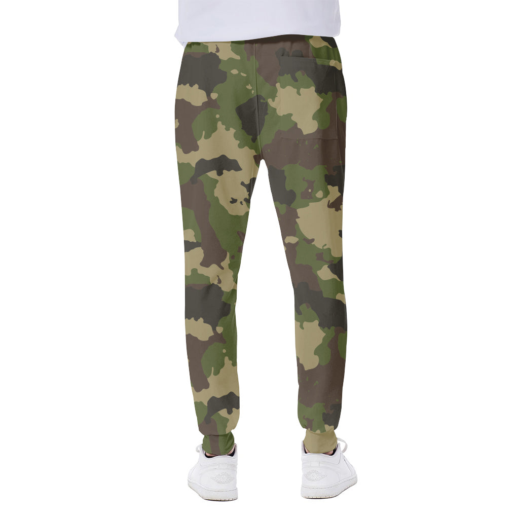 Classic Green Camouflage Print Scuba Joggers
