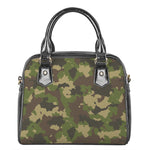 Classic Green Camouflage Print Shoulder Handbag