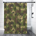 Classic Green Camouflage Print Shower Curtain