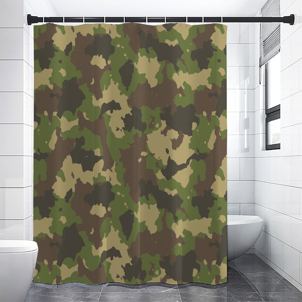 Classic Green Camouflage Print Shower Curtain