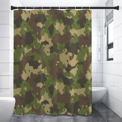 Classic Green Camouflage Print Shower Curtain
