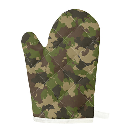 Classic Green Camouflage Print Single Oven Mitt