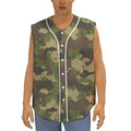 Classic Green Camouflage Print Sleeveless Baseball Jersey