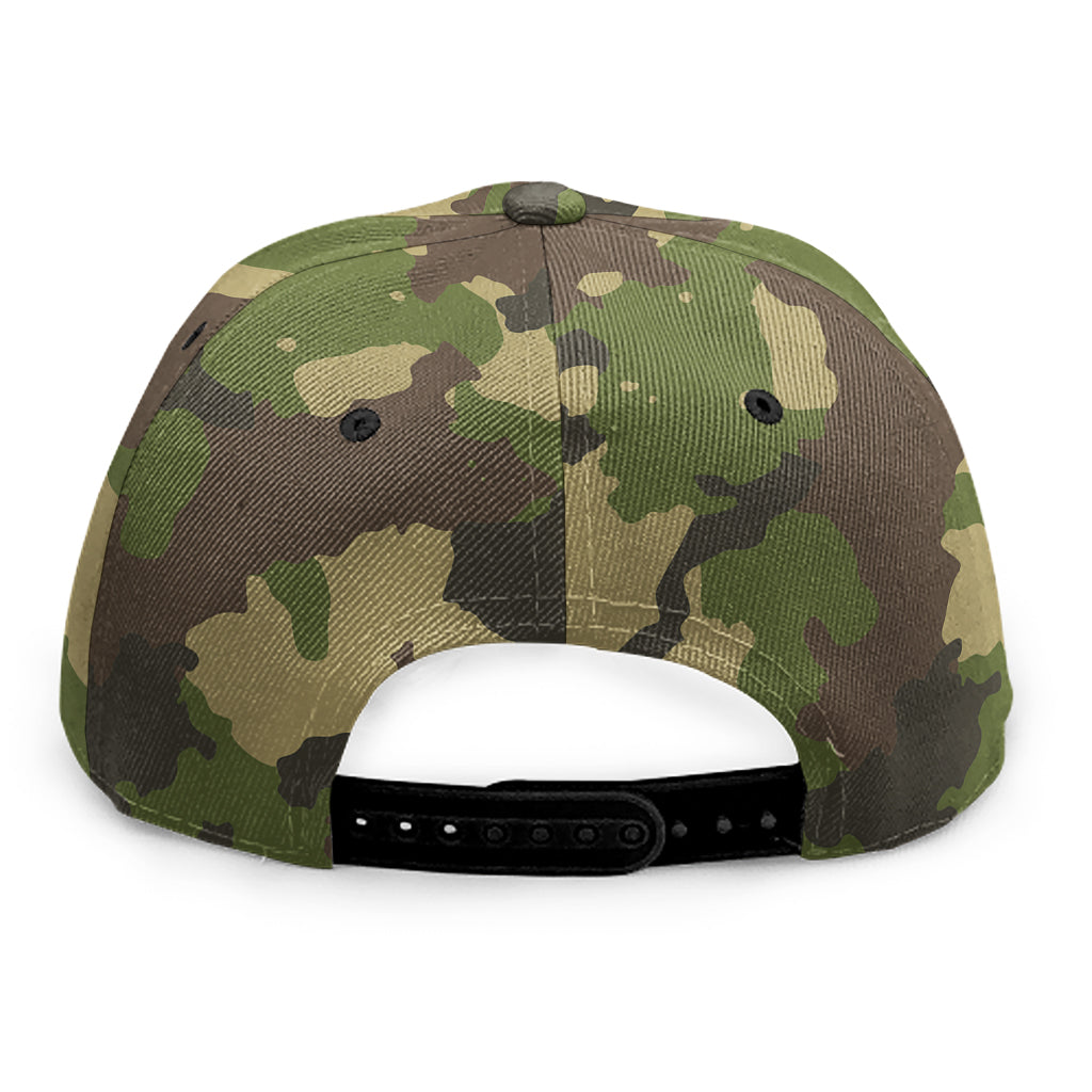 Classic Green Camouflage Print Snapback Cap