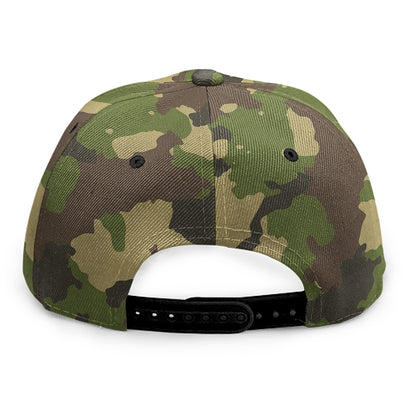 Classic Green Camouflage Print Snapback Cap