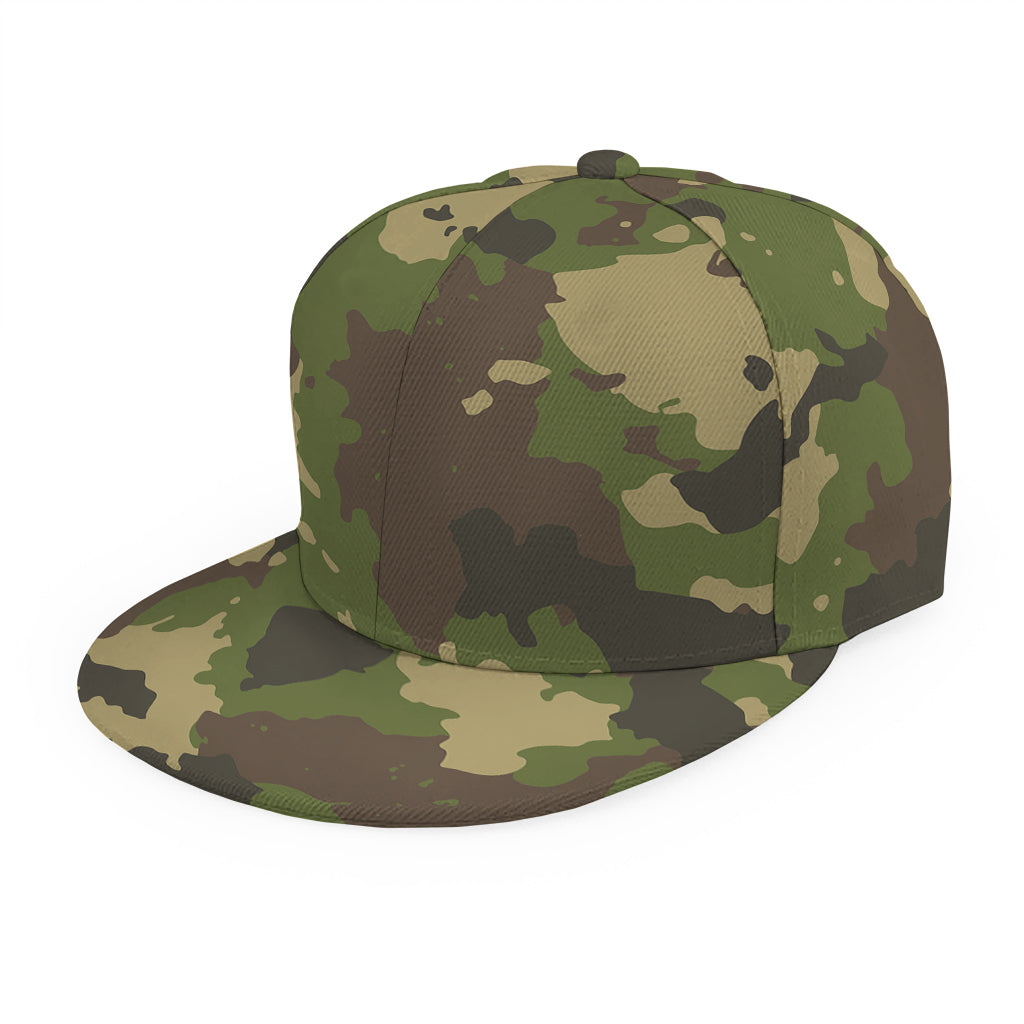 Classic Green Camouflage Print Snapback Cap