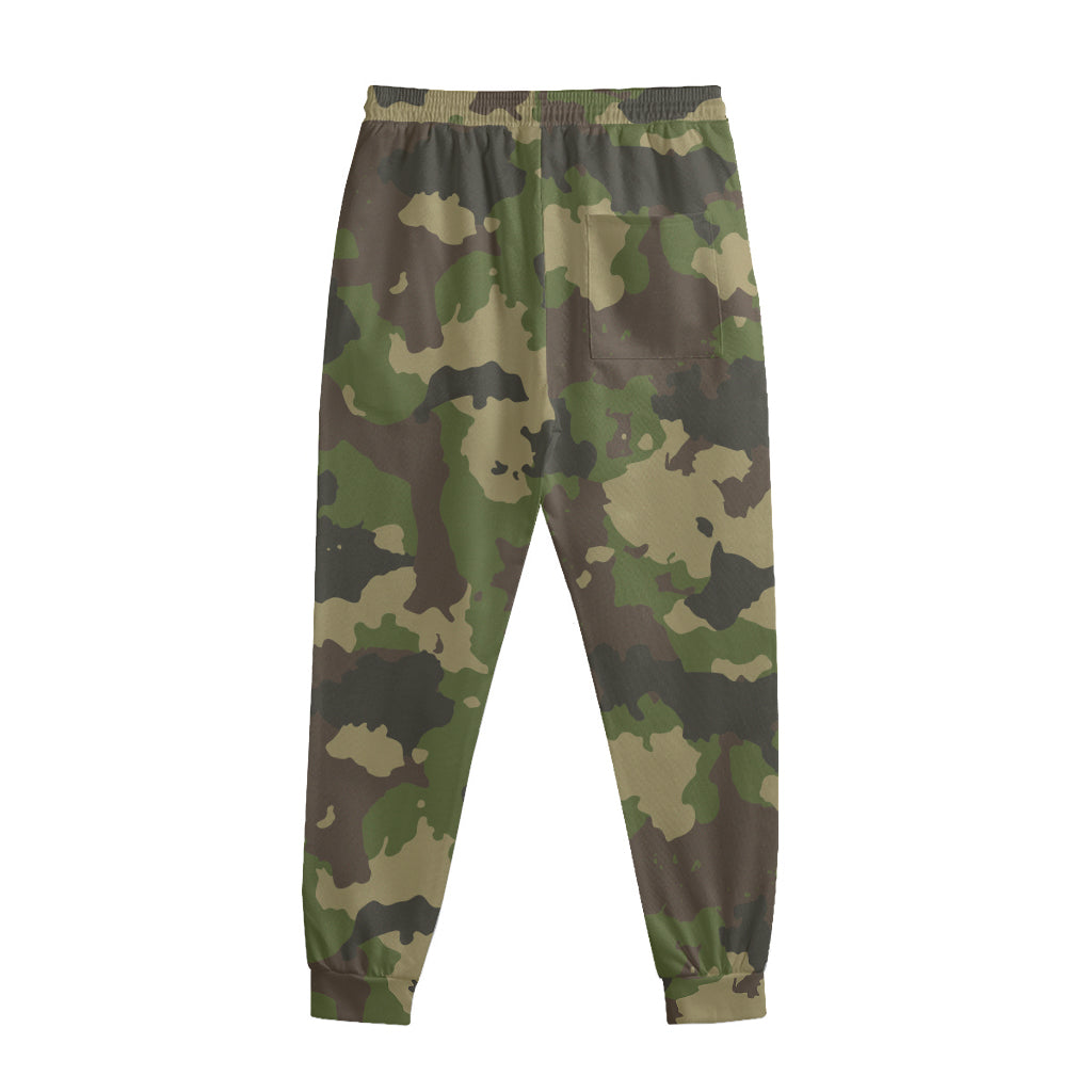 Classic Green Camouflage Print Sweatpants