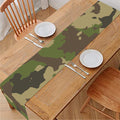 Classic Green Camouflage Print Table Runner
